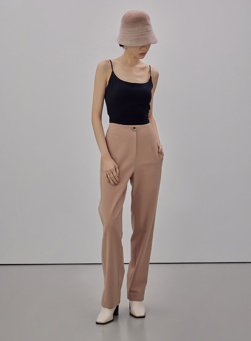 經典窄管開衩西裝長褲